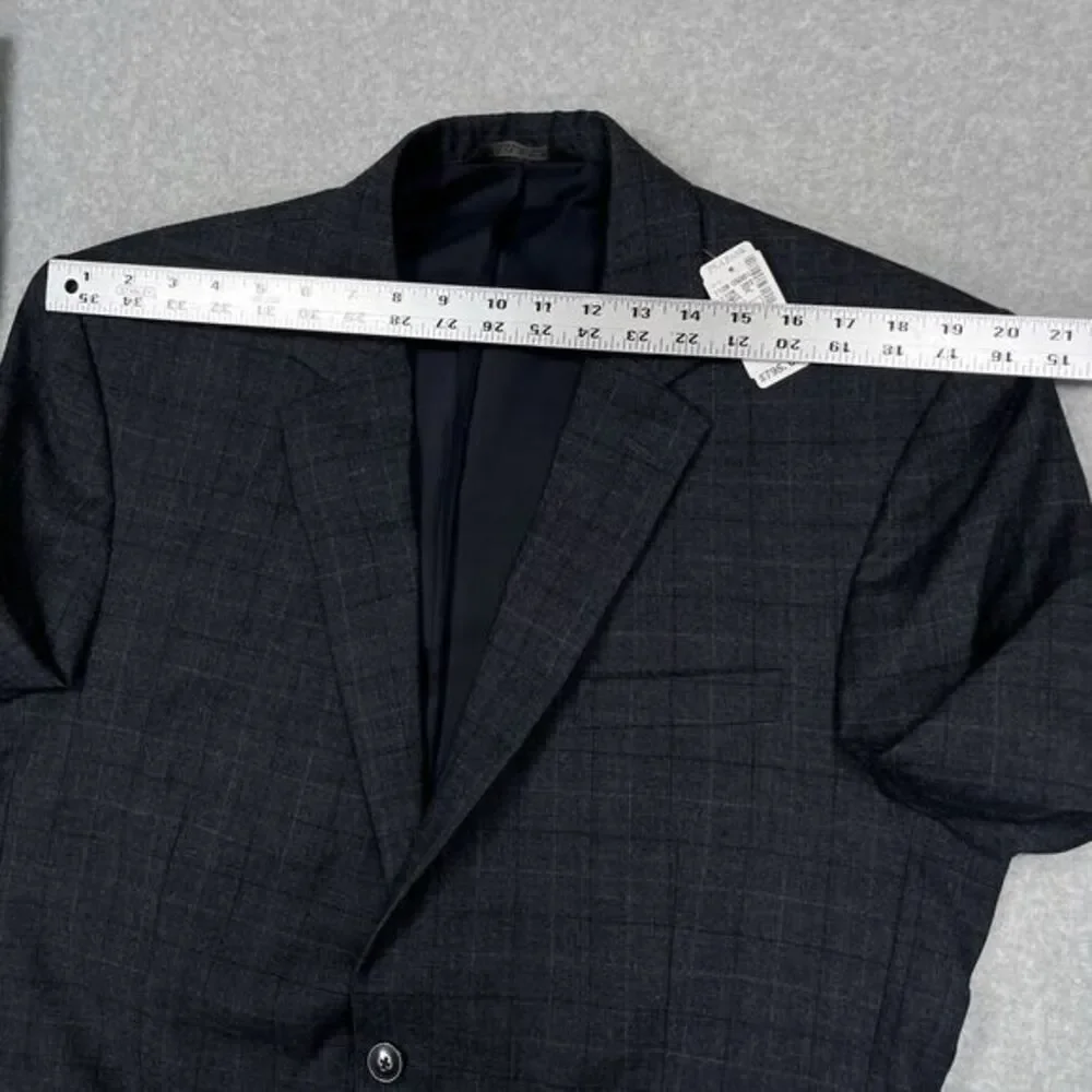 Jos A Bank Travelers Collection Sport Coat 44L Glen‎ Plaid 100% Wool Blazer NWT